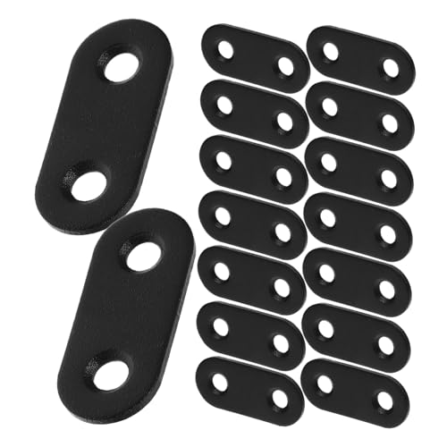 Veemoon Metal Plate Holes for Wood 16 Pack Straight Brace Brackets Adjustable Metal Plate Holes Flat Brackets