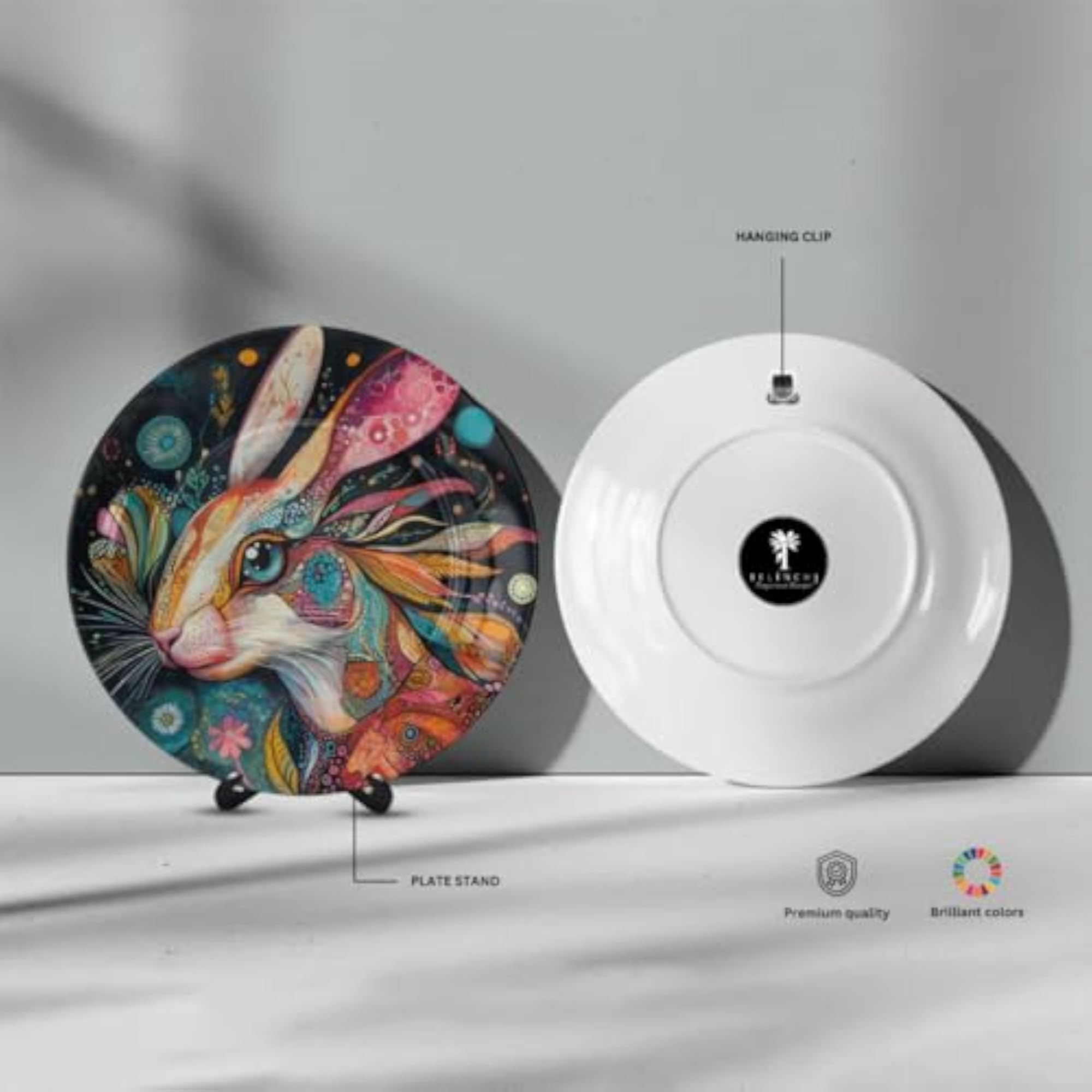 Artistic Rabbit Wall Art Plate