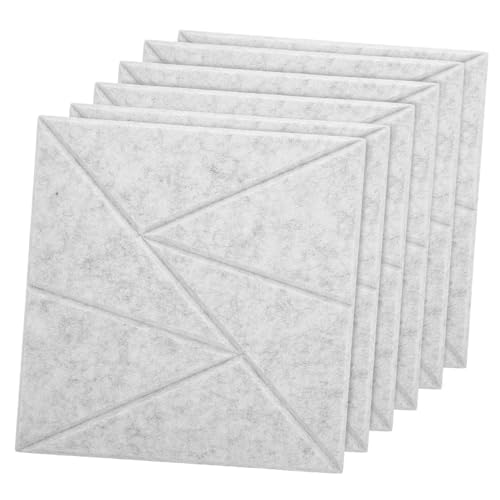 KESYOO 6pcs paneles acústicos autoadhesivos de alta densidad para reducción de ruido en paredes, espuma insonorizante para casa y oficina, negro, aislamiento acústico para sala de juegos y estudio de grabación miniatura 1
