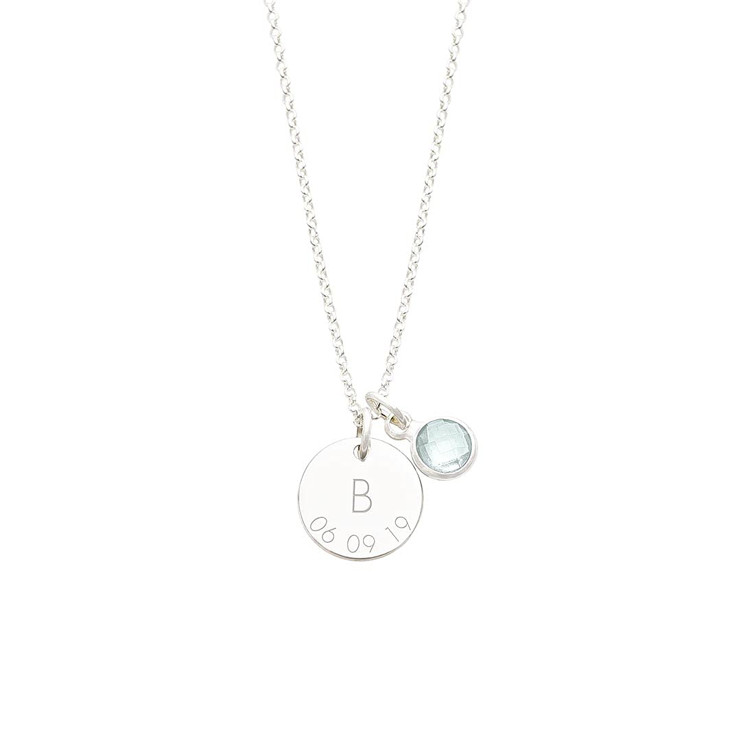 Bloom Boutique Sterling Silver Initial And Date Birthstone