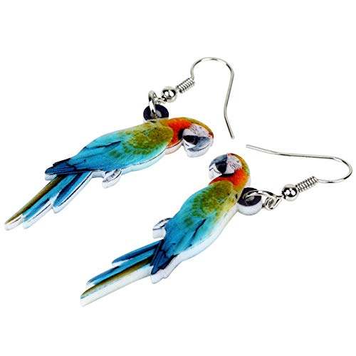 NEWEI Acrylic Cute Macaw Parrot Bird Earrings Dangle For Women Animals Jewelry Gifts Charms Hawaii Accessories3