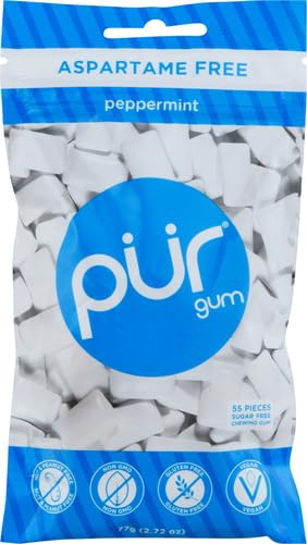 Image of PUR Gum | Aspartame Free Chewing Gum | 100% Xylitol | Natural Peppermint Flavored Gum, 55 Pieces (Pack of 2)