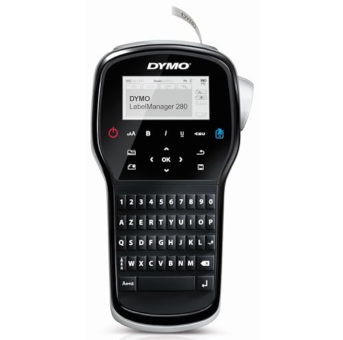 Dymo �|�[�^�u�����x�����[�J�[ ���x���[ LM 280 �u���b�N/�V���o�[ AZERTY �L�[�{�[�h