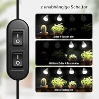 SANSI 120W LED Pflanzenlampe Vollspektrum mit verstellbarem Stativständer – Ansicht 4