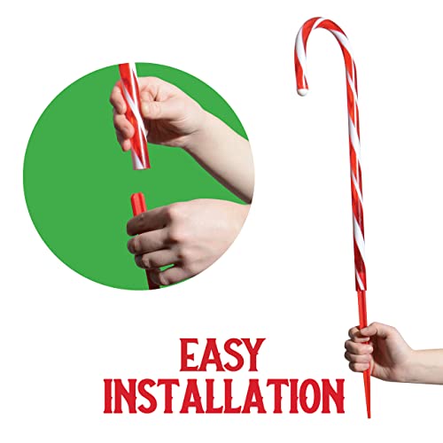 PREXTEX 12 Christmas Candy Cane Pathway Lights Markers for Indoor and