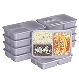 Bentgo 20-Piece Lightweight, Durable, Reusable BPA-Free 3-Compartment Containers - Microwave, Freezer, Dishwasher Safe - Lilac