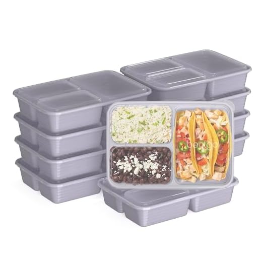 Bentgo Prep 3-Compartment Meal Prep Containers with Lids, 20 Piece Set