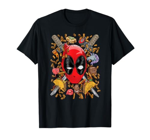 Marvel Deadpool Snacks and Bullets Camiseta