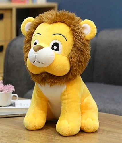 Image of Tickles Sitting Lion Soft Stuffed Plush Jungle Animal Toy for Kids Boys & Girls Birthday Gift (Size: 35 cm Color: Yellow)