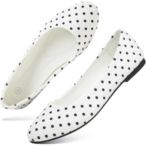 Image of Hash Bubbie Women's Flats Shoes Ballet Flats Dress Shoes Comfortable PU Leather Slip on Shoes for Women