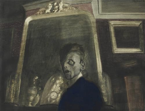 Pintura decorativa Autoritratto delante del espejo de Spilliaert para salon y hogar 60x90cm