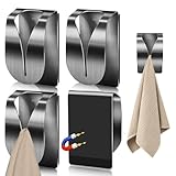 KIHOGEM 4Pcs Magnetic Towel Hook Holder, Super Strong Magnet Kitchen Towel Hanger for Refrigerator, Stainless...