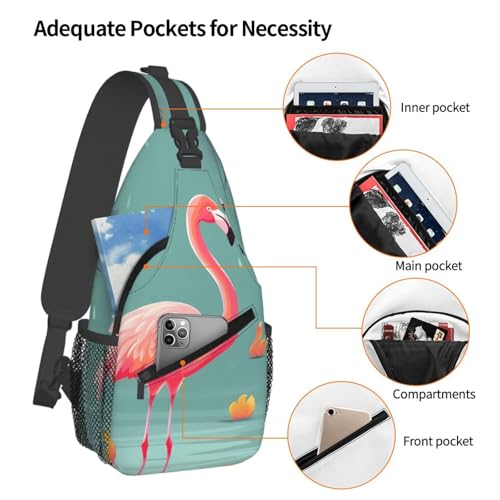 Bolsa cruzada de pecho para hombre negra tipo sling miniatura 4