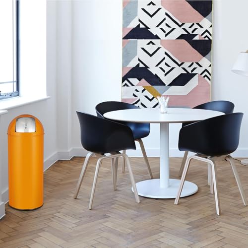 Image of 65L /17 Gallon Heavy Duty Stainless Steel Tall Commercial /Kitchen Trash Can, Round Open Top Waste Bin for Indoor and Outdoor, Durable Garbage Bin for Home Office Restaurant (TC04)