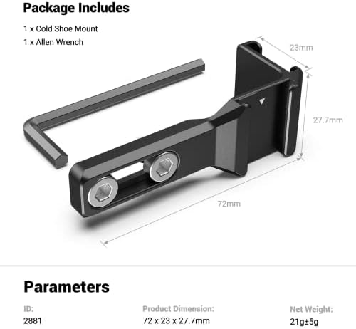 SMALLRIG Dual Cold Shoe Extension for Camera Cages - 2881