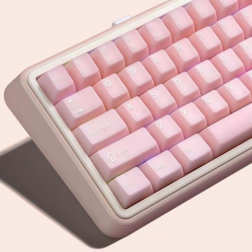 dagaladoo Pink Jade keycaps,Double Shot PBT keycaps Crystal Set,Ceramic Custom