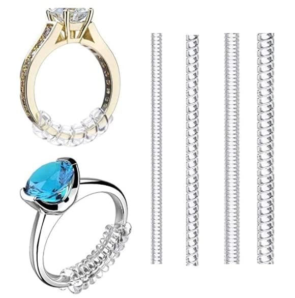 MIN-XLRing Size Adjuster, Ring Guard Clip Invisible Tightener Transparent Resizer for Women and Men Loose Rings (4 Pack)