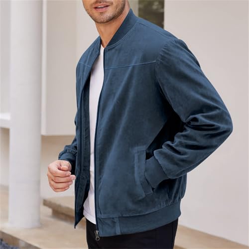 Veste bomber en daim synthétique homme de qualité supérieure rétro