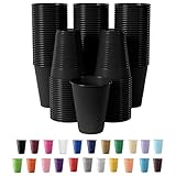 Party Solids 12 Oz Black Plastic Cups For Party Supplies Pack Of 50, Black Disposable Cups Plastic, Disposable Drinkware For Parties, Events & Everyday
