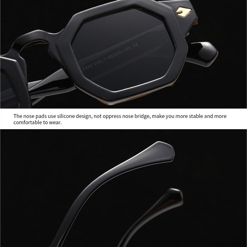 Lunettes de soleil rétro protégeant de l'éblouissement rivets polygonaux