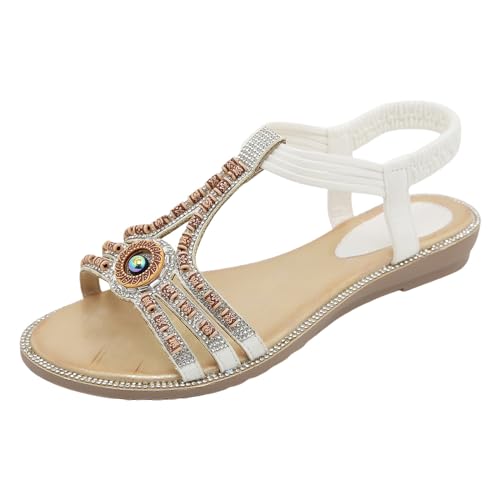 Sandales femme noires confortables à strass et talons compensés