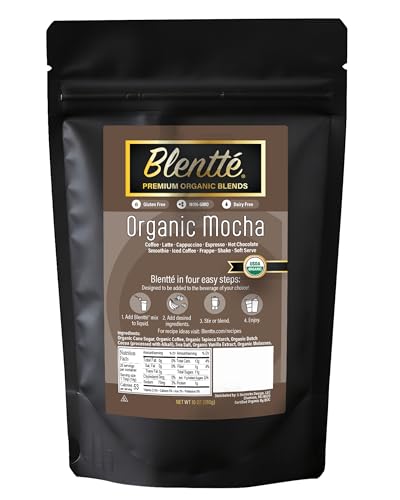 Blentte Organic Mocha Drink Mix - Dairy-Free &amp; Gluten-Free - 10 Oz