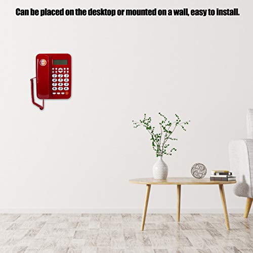 Teléfono alámbrico con pantalla LCD y volumen ajustable miniatura 4