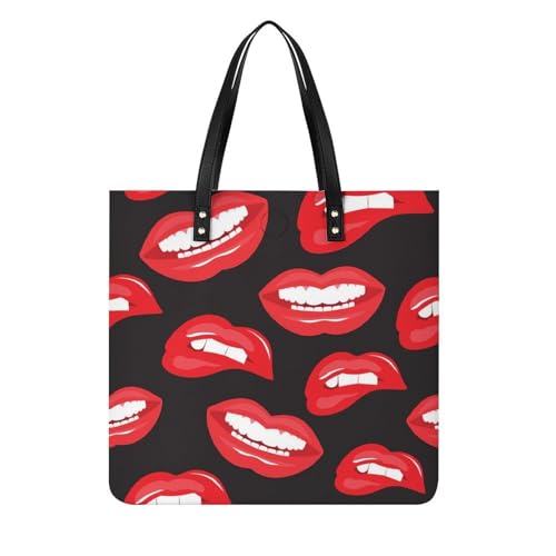 Sac de voyage lèvres rouges grand sac à bandoulière femme et cabas shopping 39x39