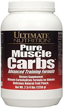 Ultimate Nutrition Pure Muscle Carbs – Complex Carbohydrate Powder for Sustained Energy – No Fat, No Cholesterol -Calorie for Muscle Gainers and Athletes, Fruit Punch, 2.75 Pounds