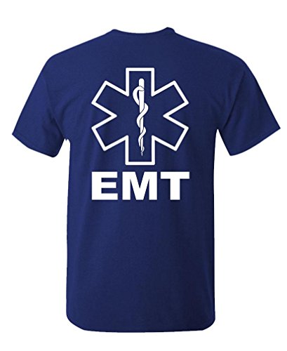 v2 EMT - Emergency Medical Technician 911 - Mens Cotton T-Shirt, L, Navy