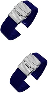 Pulseira De Relógio Preta De Liberação Rápida 2 Peças Pulseira De Relógio Ajustável Pulseira De Relógio Macia Substituição De Pulseira De Silicone Pulseira De Relógio De 22