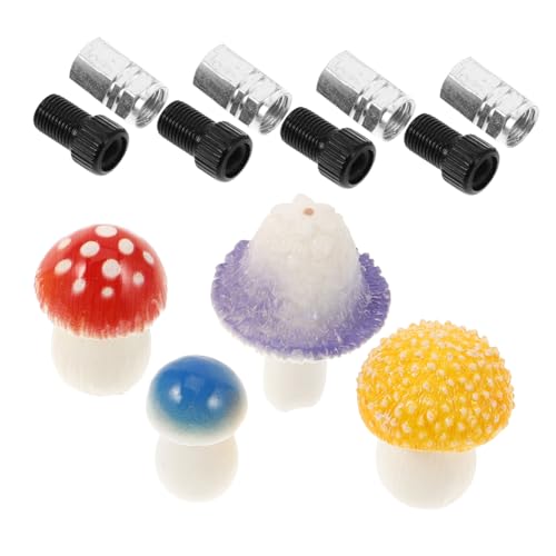 Mikinona 4pcs Mushroom Tire Valve Caps Metal Stem Covers for Cars Bikes Motorcycles Valve Dust Caps Decorative Air miniatura 1