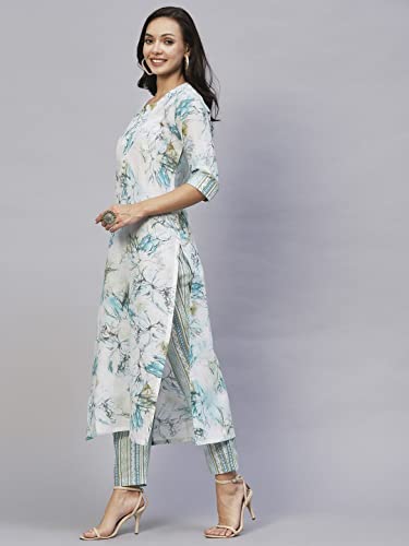 Image of ANNI DESIGNER Cotton Blend Womens Kurta Set