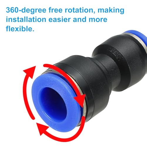 Manguera de aire de 14x12 mm con conectores neumáticos rápidos de unión recta plástica 6