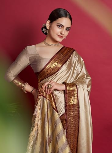 Image of Avantika Fashion Women's Woven Cotton Silk Art Silk Banarasi Saree With Blouse Piece