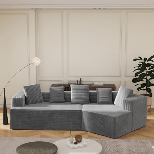 Trdlpyn 307CM Divano Componibile Modulare Sofa, Divano Cloud con Seduta Profonda, divani a Compressione in Spugna, divano Imbottito per Soggiorno, Non Richiede Montaggio