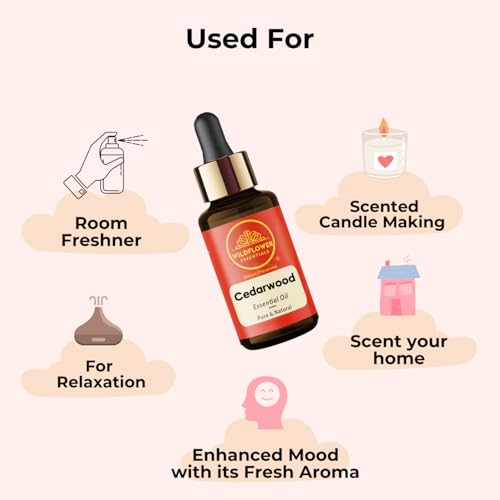 Image of Cedarwood Essential Oil for Hair Skin & Diffuser - Cedarwood Oil for Hair Aromatherapy, DIY Soap Making Scents 30ml (1 oz)