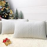 Booque Valley Fundas de almohada rectangulares, 12 x 20 pulgadas (blanco