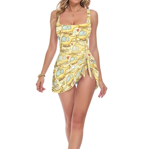 Maillot de bain femme couverture complète jaune pour bouger librement