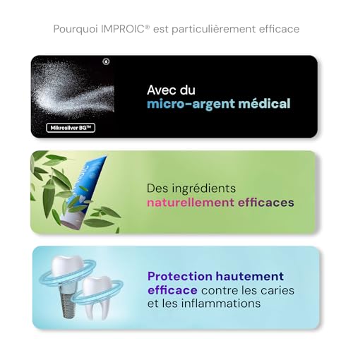 Dentifrice pour implants dentaires IMPROIC avec microargent médical et acide hyaluronique - 3