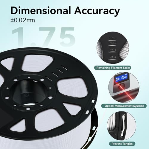 Image of Kingroon Ivory White 10KG PLA Filament Bundle 1.75mm, 3D Printer Filament Bulk Dimensional Accuracy + /- 0.02mm, 10 Pack 1kg Spool(2.2lbs), Fits for Most FDM 3D Printers