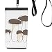 Delicious Fresh Mushroom Pattern Phone Wallet Purse Hanging Mobile Pouch Black Pocket