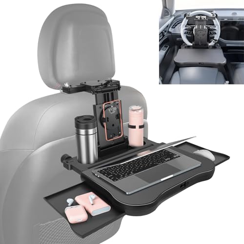 Tablette Voiture Enfant,Table De SièGe ArrièRe De Voiture Portable avec Porte-Gobelet, Support De TéLéPhone Portable,Supporter Jusqu'à 20 kg pour Voyager...