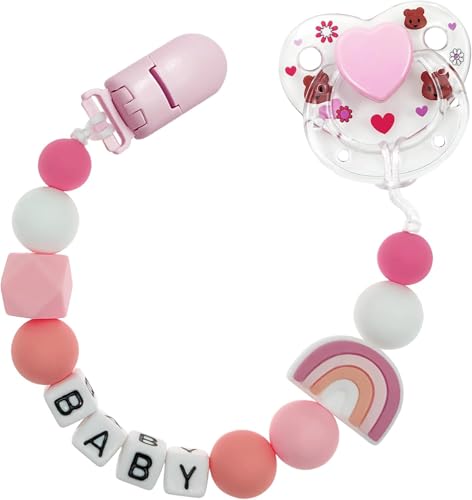 Image of Reborn Baby Dolls Pacifier Clips Accessories with Magnetic Pacifier Pink Style Magnetic Pacifier Clips for Kids Gift