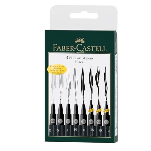 FABER-CASTELL Etui 8 Feutres Noirs Pitt