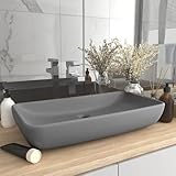 ShGaxin Luxuriöses rechteckiges Waschbecken hellgrau matt 71 x 38 cm Keramik, Eisenwaren, Sanitärprodukte, Sanitärartikel, Waschbecken, Waschbecken-146960