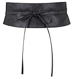 Frentree Damen Taillengürtel, breiter Wickelgürtel Obi Gürtel zum Schnüren Hüftgürtel Bindegürtel, grau, Einheitsgröße