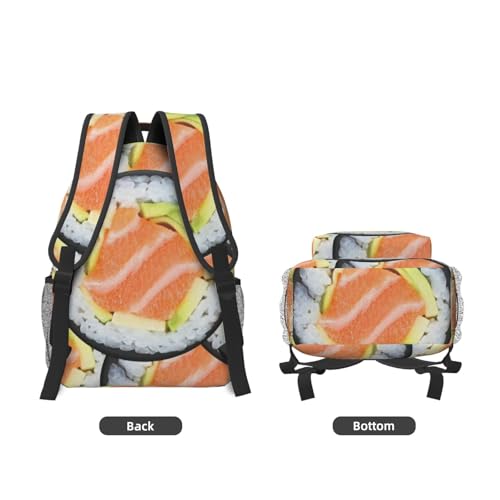 Sushi Backpack Funny Food Laptop Bookbag Travel Daypack Lightweight Durable Bag For Women Men3