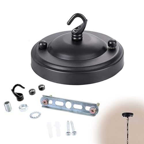 Cache Fil pour Lustre, Rosace Plafond, Rosace Lampe Plafond Avec Accessoire, 1 Trou de Câblage Auvent de Plafond, Crochet de Plaque de Plafond pour Suspendre des Lampes au Plafond rosace plafond