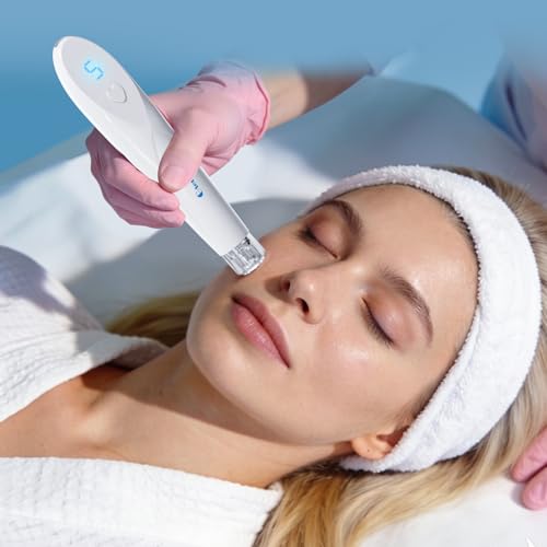 Micro Infusion System for Face & Neck Skin Care Dermabrasion Microneedling Derma Stamp 0.25mm with Peptides & Hyaluronic Acid Microneedling Serum - 6 Weeks Supply - Image 7